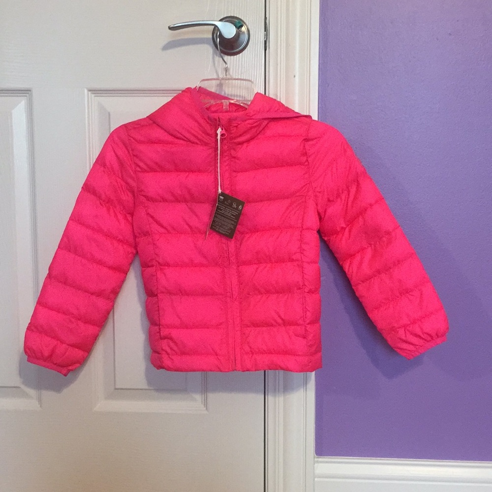 Pink Girls puffer primaloft jacket BRAND NEW